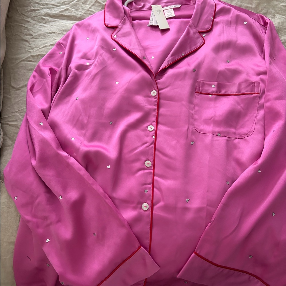 Victoria's Secret Fuchsia Satin Pajama Pant Set